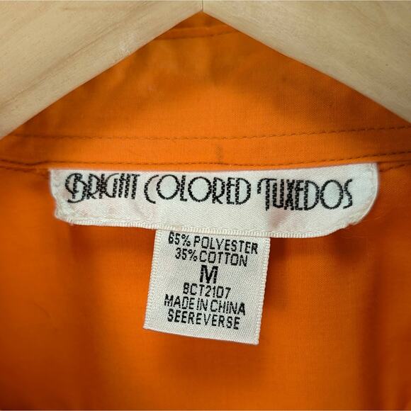 Bright Orange 5-Piece Tuxedo Suit Medium | Statement Dopamine Prom Wedding Party - Picture 7 of 16